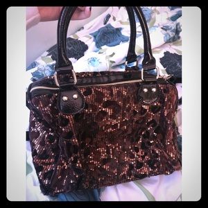 Betsey Johnson sequin leopard shoulder bag